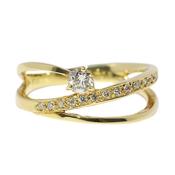 （264504）指輪 ピンキーリング 18k 18金 リング ゴールド ダイヤモンド ファッションリ...