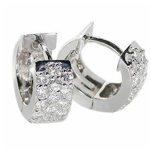（pe171633）ダイヤモンド ピアス 中折れ 18WG 0.64ct ピヤス ぴあす