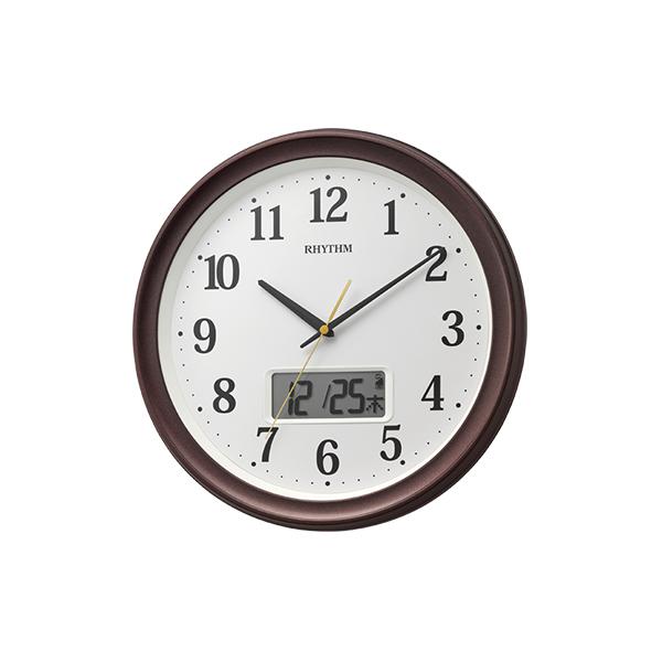 RHYTHM リズム 液晶表示付掛時計 電波時計 カレンダー表示 温度表示 湿度表示 8FYA02S...