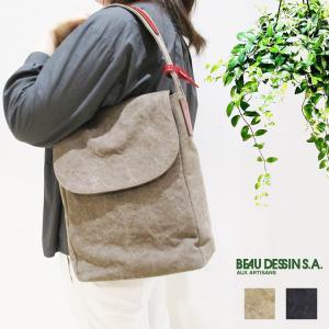 ボーデッサン BEAU DESSIN 日本製 牛革 レザー タンニン・ワッシャー ヌメアンティック 9号帆布 キャンバス 縦型 ワン ショルダーバッグ  トートバッグ TW2883