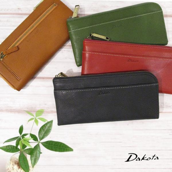 Dakota ダコタ 牛革 本革 レザー ラルゴ L字ファスナー 薄型 長財布 ロング ウォレット ...