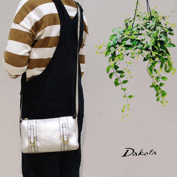Dakota ダコタ 牛革 本革 55周年限定 メタリック 箔 レザー キューブ ポシェット ミニ ...