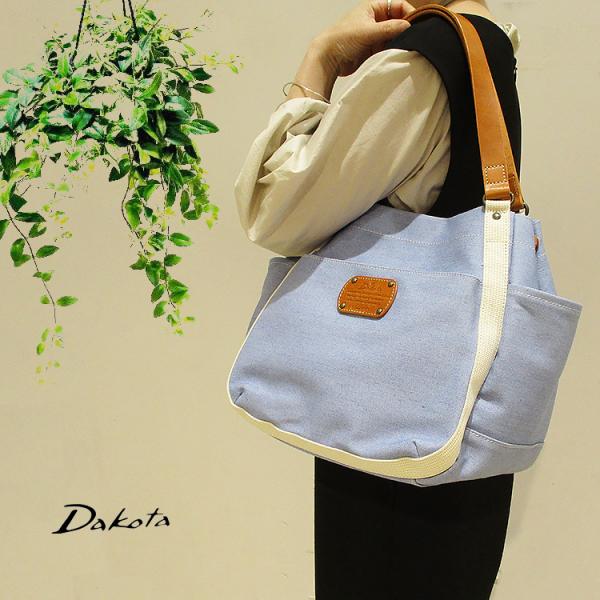 Dakota ダコタ 綿 コットン キャンバス 帆布 牛革 本革 レザー ピット A4対応 肩掛け ...