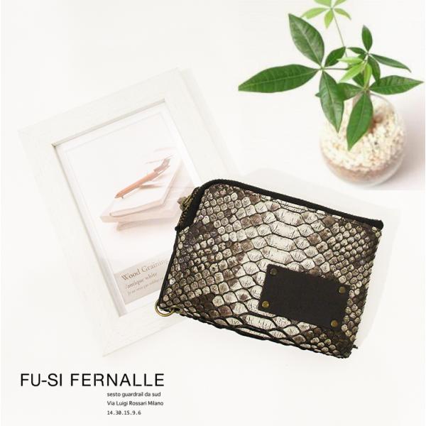フーシフェルナーレ FU-SI FERNALLE 蛇革 ヘビ革 パイソン×イタリア製 ラムレザー 羊...