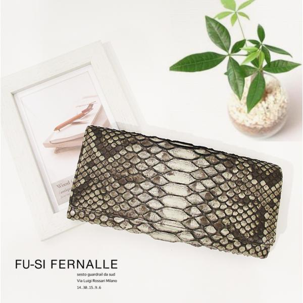 フーシフェルナーレ FU-SI FERNALLE G.B.python 蛇革 ヘビ革 パイソン×イタ...