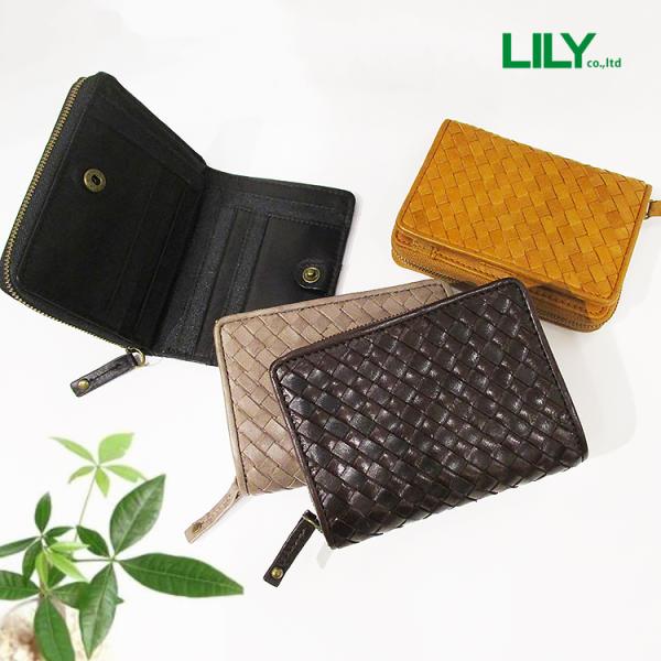 リリー LILY 馬革 本革 メッサーラ ポニー レザー メッシュ ファスナー小銭入れ付き ミニ ウ...