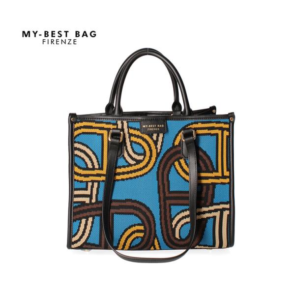 MY BEST BAG マイベストバッグ レザー 本革 牛革 ポリエステル ジャガード オリエンタル...