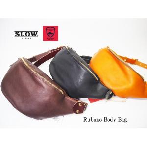 SLOW スロウ rubono ルボーノ 栃木 レザー 本革 牛革 ウエストポーチ ウエストバッグ ...