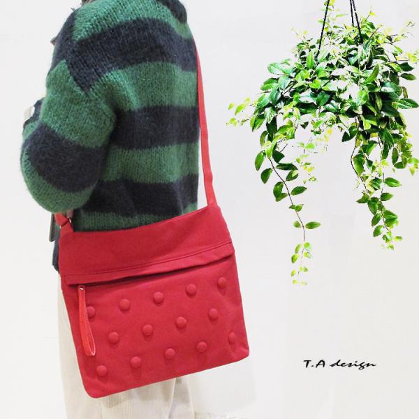 T.A design ティーエーデザイン 牛革 本革 レザー ナイロン コットン ドット 水玉 包み...