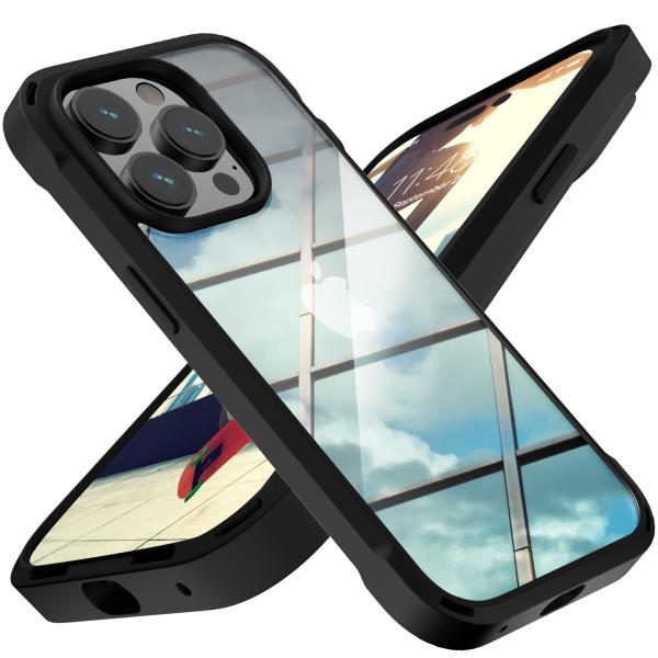 iPhone 14 Pro ケース 衝撃吸収 ハイブリッド ブラック BESPER ベスパー アイフ...