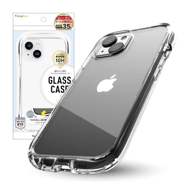 Simplism シンプリズム iPhone 15 GLASSICA Round 耐衝撃 背面ガラス...