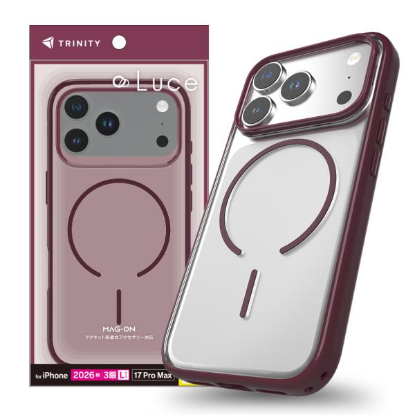 TRINITY トリニティ [Luce] マグネット吸着式アクセサリー対応 背面クリアハードケース ...