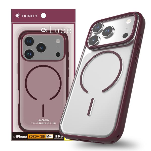 TRINITY トリニティ [Luce] マグネット吸着式アクセサリー対応 背面クリアハードケース ...