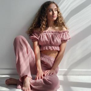 パンツスーツ パジャマ ラッフル セクシー コッ...の商品画像