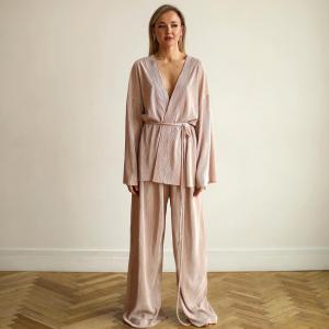 パンツスーツ パジャマ パンツ ロング 長袖 ...の詳細画像4