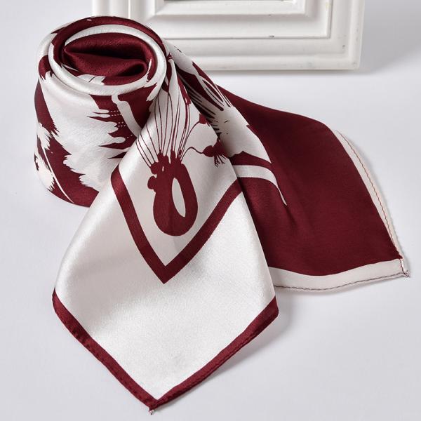 バンダナ ネッカチーフ スカーフ スクエア シルク プリント サテン レディース