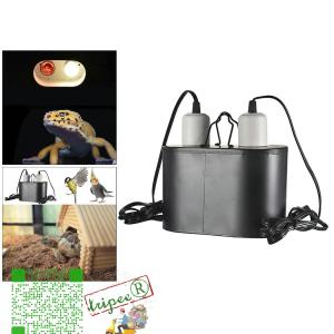 爬虫類照明器具深いドームデュアルランプ器具.熱帯uvbライト爬虫類ヒートランプE27ホルダー.プレミアム爬虫類とindenpentスイッチ