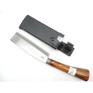 日本製 鍛冶助 鞘サヤ付ナタ 両刃 165ミリ 鉈 なた 手打ち鋼付 りょう