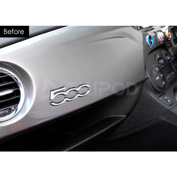 CO-IED-FA01 フィアット/アバルトインテリアの500エンブレムに簡単に貼り付けられるトリコ...