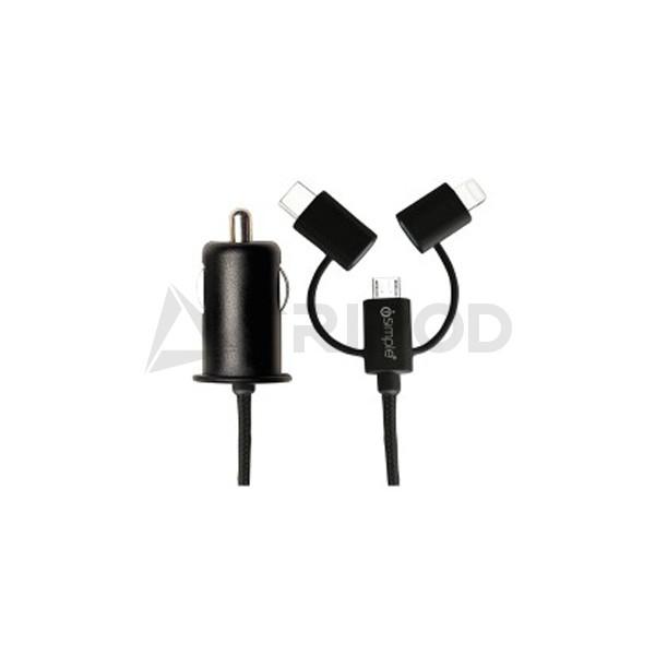 I simple ｜IS3CLA 3Wayシガーソケット充電器(2.4A)