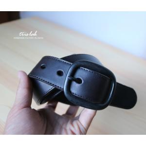 ベルト　ハーマンオークレザー　ブラックブラウン　ソリッドバックルＢＬＫ　滋賀県WEB物産展
