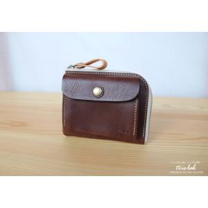 ポッケのついたちいさなお財布　イタリアレザー　ダークブラウン　