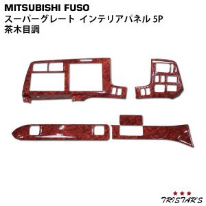 三菱ふそう 07 スーパーグレート フロント用 インテリアパネル 5P 茶