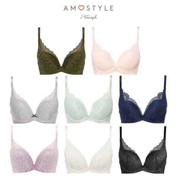 P10 (アモスタイル)AMOSTYLE デイジーレース 夢みるブラDeepV ブラ＆ショーツセット...
