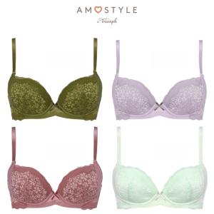 まとめ買い対象WEB限定セール WEB限定セール (アモスタイル)AMOSTYLE デイジーレース きゅっと寄せブラ ブラ＆ショーツセット(B,C,Dカップ)AMST1150
