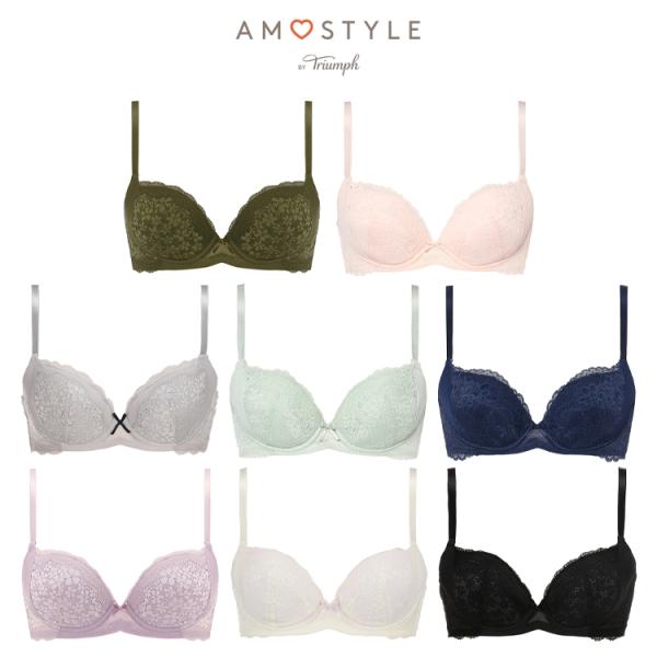 P10 (アモスタイル)AMOSTYLE デイジーレース きゅっと寄せブラ ブラ＆ショーツセット(E...