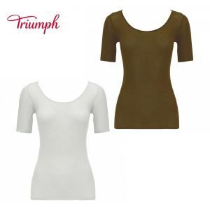 WEB限定価格 (トリンプ)Triumph 薄くて軽い インナー5170 3分袖トップ(M,Lサイズ) TR5170 Top(3)｜triumph-amosstyle