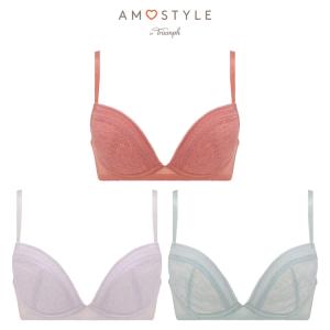 セール39％OFF (アモスタイル)AMOSTYLE  エントリーコレクション 寄せブラ＆ショーツセット モイスチャーフラワー(Eカップ) AMST508 WHU + Mini JX｜triumph-amosstyle