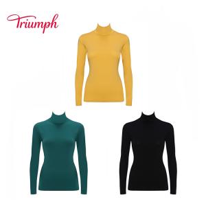 期間限定セール (トリンプ)Triumph あったかハイネックインナー5390 10分袖トップ(無地)(M,L,LLサイズ) TR5390 Top(10)1