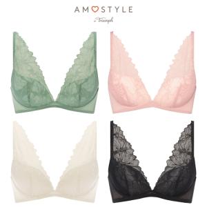 まとめ買い対象(アモスタイル)AMOSTYLE 雲ふわりブラ ブラ＆ショーツセット ブロッサムウィスパー(C,Dカップ) AMST1524 WHU + Mini JX