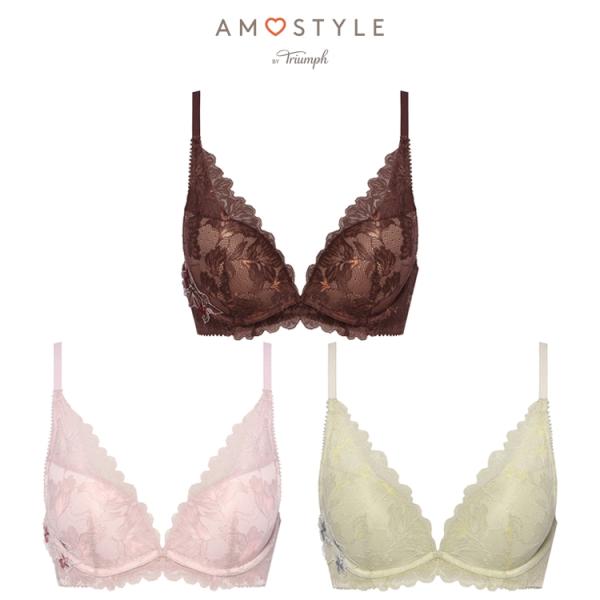 (アモスタイル)AMOSTYLE 夢みるブラ DeepV ブラジャー2 アップルブロッサム(E,Fカ...
