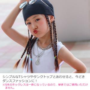 キッズダンス衣装 5連チェーン コインネックレ...の詳細画像5