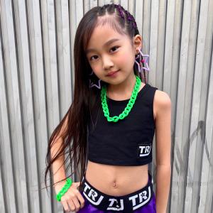 キッズダンス衣装 ショート丈 タンクトップ ノ...の詳細画像1
