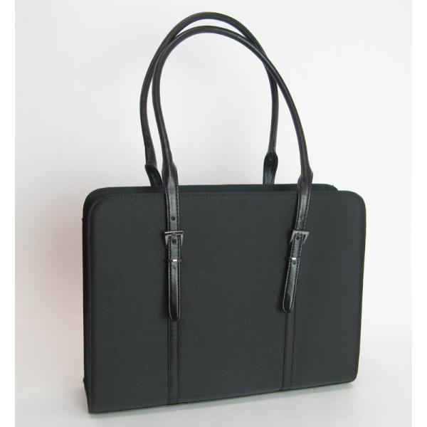 57552新品即決 ベルトデザイン シンプルA4サイズショルダー長さ調節可ビジネスバッグ(ブラック)...