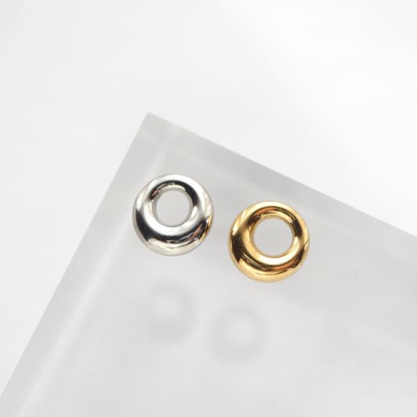 304 ステンレス ぷっくり サークル チャーム 2個