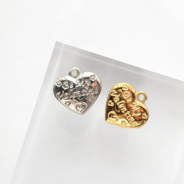 316L サージカルステンレス Valentine ハート チャーム 2個