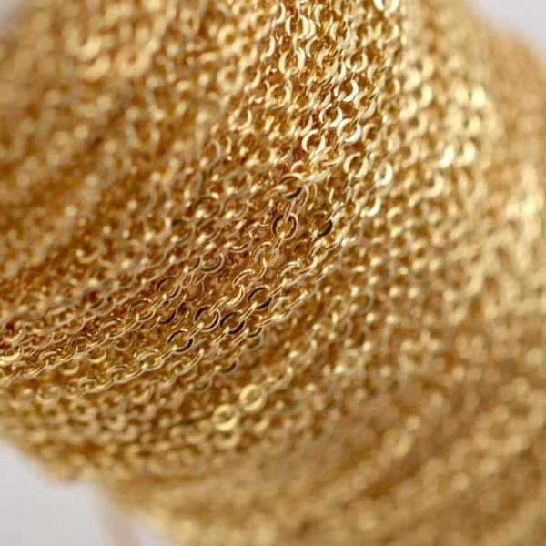 14KGF 真鍮製 あずきチェーン 切り売り 25cm