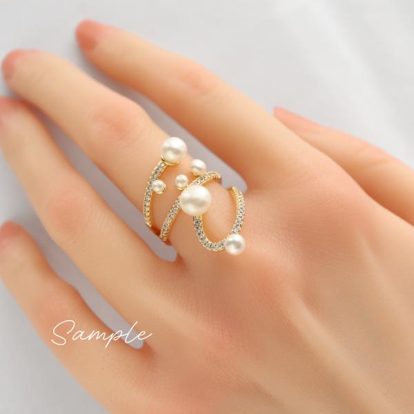 金アレ対応 真鍮製 ギャラクシー オープンリング パーツ 1個