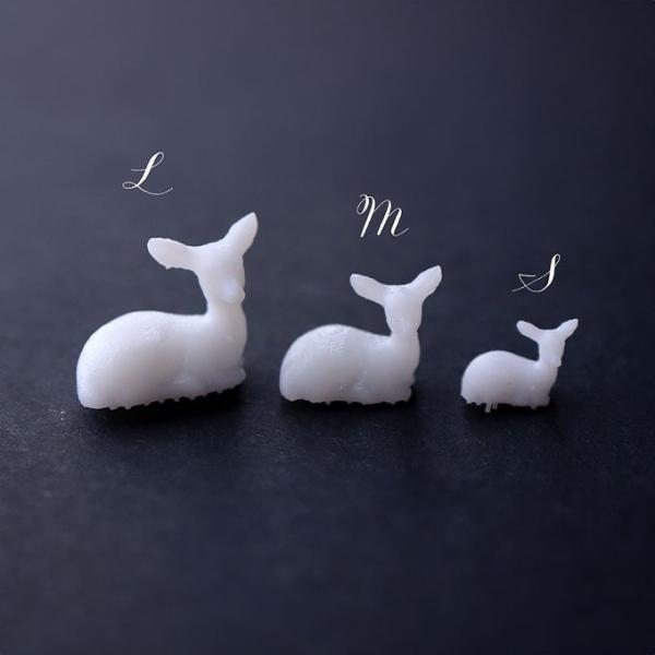 3頭セット 3D フィギュア 模型 レジン封入パーツ 鹿