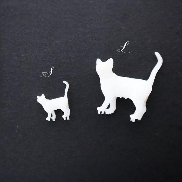 2匹セット 3Dフィギュア 模型 レジン封入パーツ ネコ