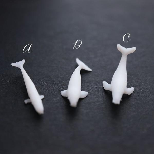 3個セット 3Dフィギュア 模型 レジン封入パーツ クジラ