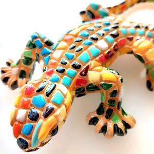 トカゲ ヤモリ モザイク マグネット付オブジェ...の詳細画像3