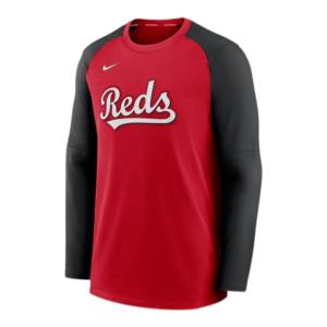 ナイキ メンズ スウェットシャツ Nike Reds Authentic Pregame Raglan Sweatshirt - Red/Black｜troishomme