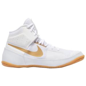 white and gold nike wrestling shoes