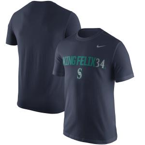 ナイキ メンズ "Felix Hernandez" Seattle Mariners Nike Nickname Name & Number Performance T-Shirt Tシャツ 半袖 Navy｜troishomme