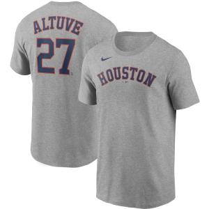 ナイキ メンズ Tシャツ Jose Altuve Houston Astros Nike Name & Number T-Shirt 半袖 Gray｜troishomme